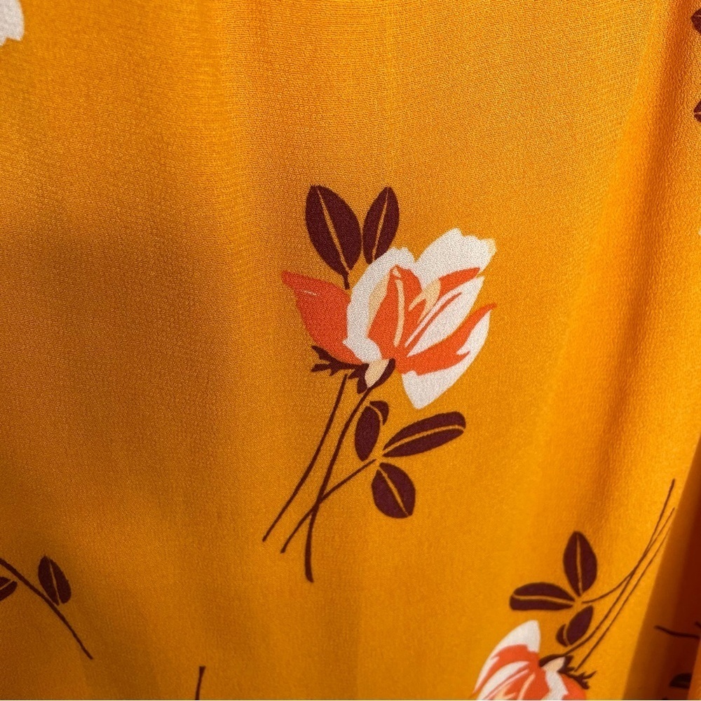 Free People Heart of the City Floral Wrap Midi Skirt Yellow Boho Flowy 6 - Picture 7 of 13